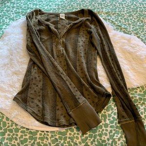 We the free dark green thermal long sleeve